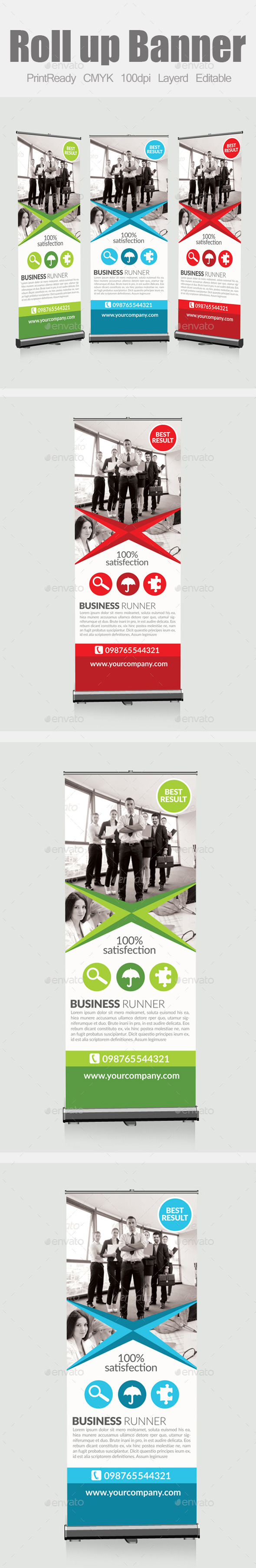 Roll Up Business Banners - Signage Print Templates