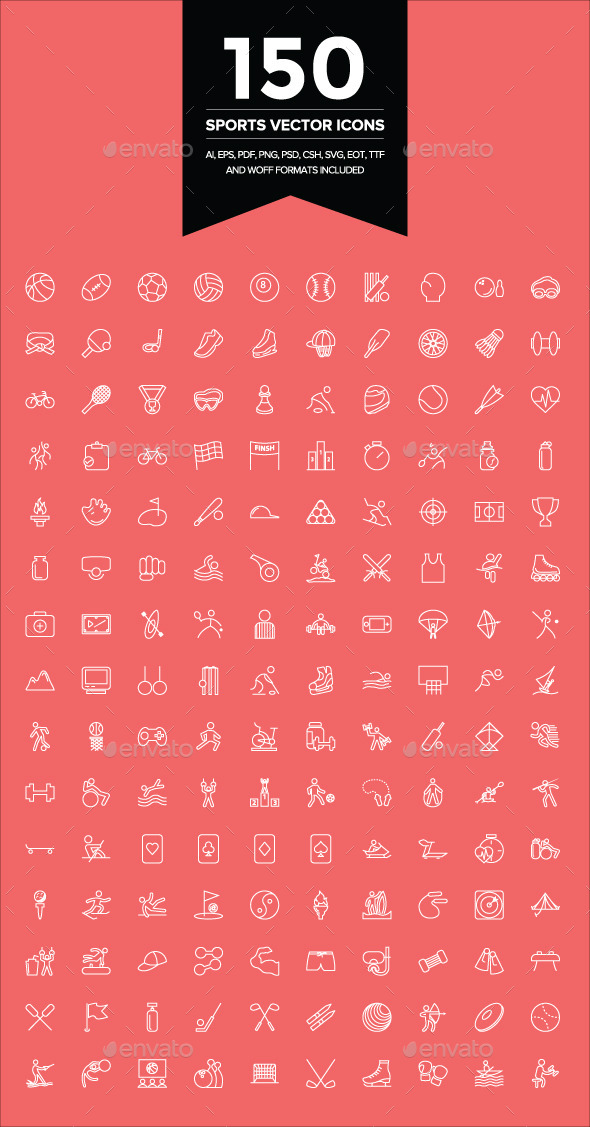 150 Sports Vector Icons - Icons