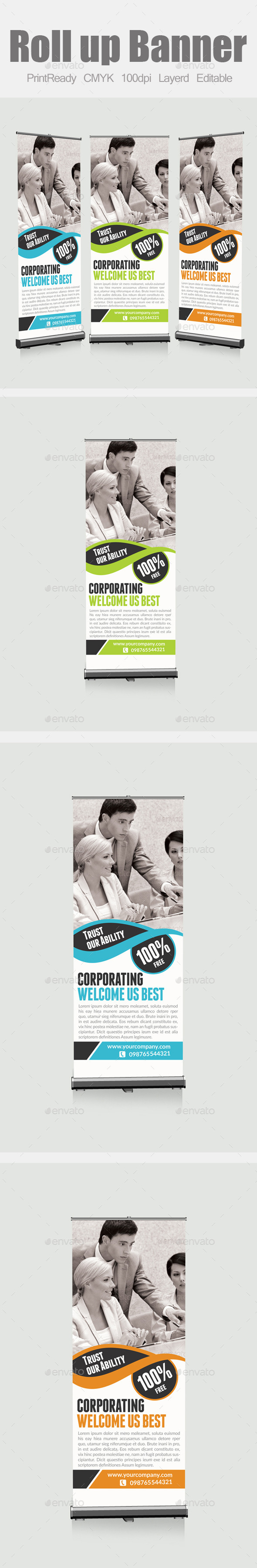 Roll Up Business Banners - Signage Print Templates