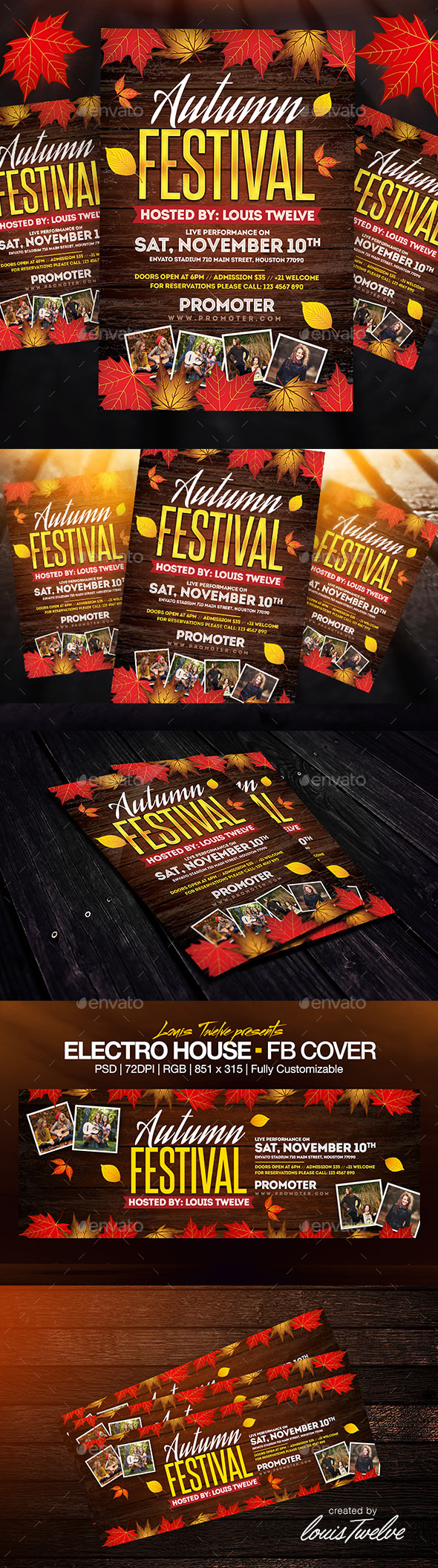 Autumn Festival Flyer + FB Cover - Clubs & Parties Events