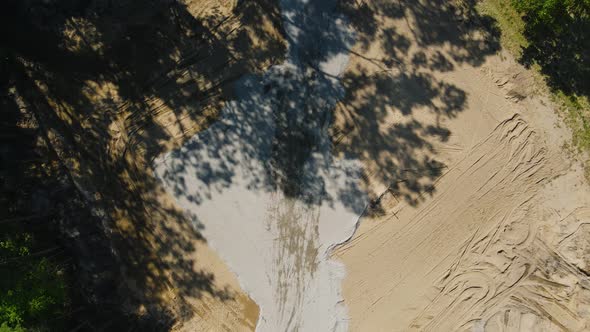 Parking lot tilt at dune Harbor Park. alt