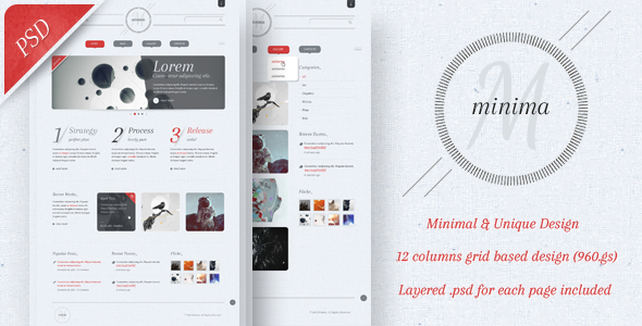 Minima PSD Template - ThemeForest 931117