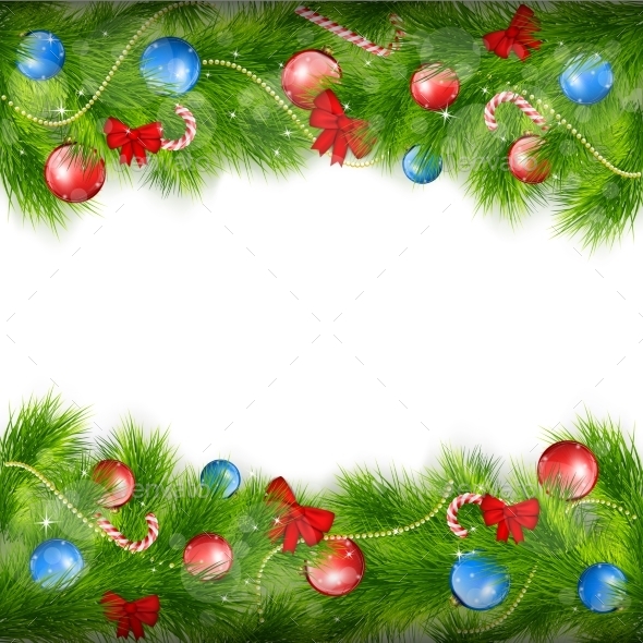 Christmas Background With Fir Branches - Christmas Seasons/Holidays
