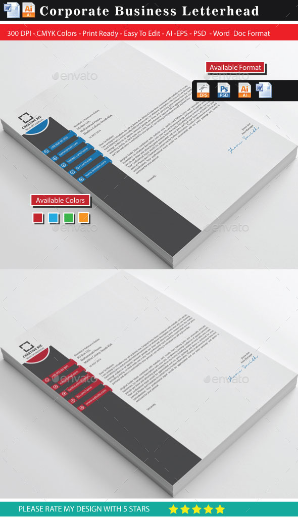 Creative Business Letterhead - Stationery Print Templates