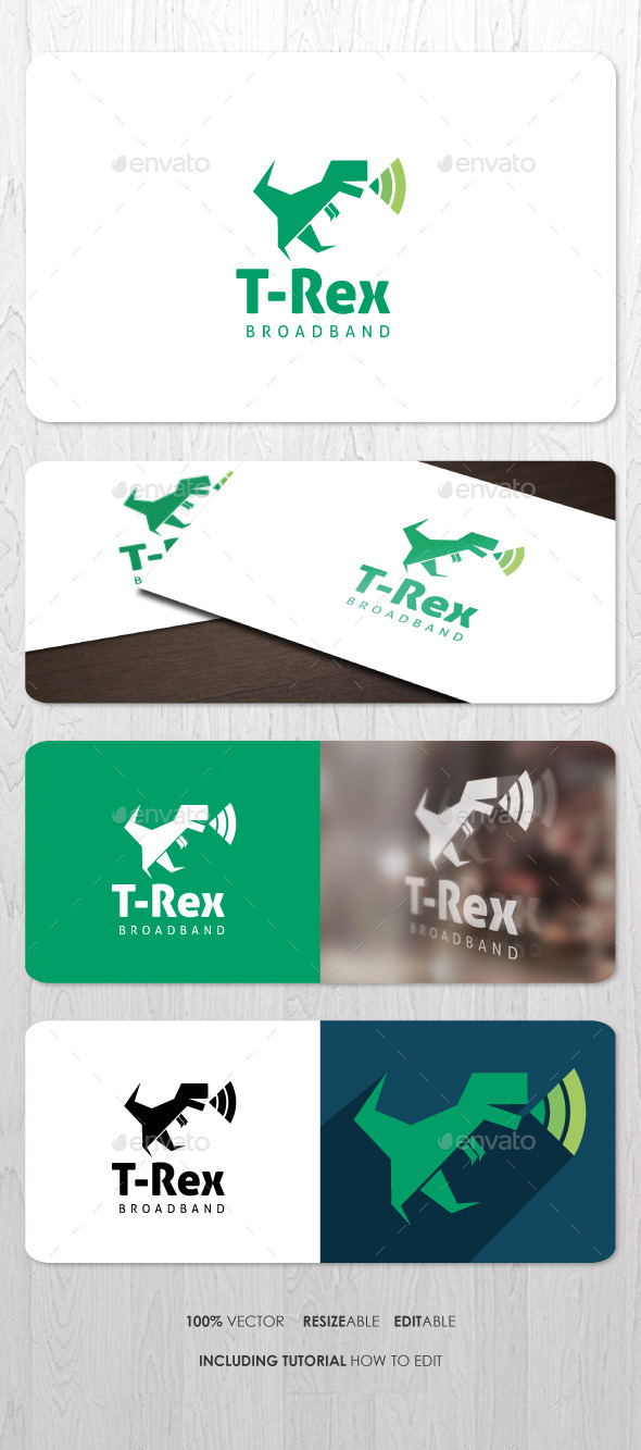 T-Rex Broadband Logo - Animals Logo Templates
