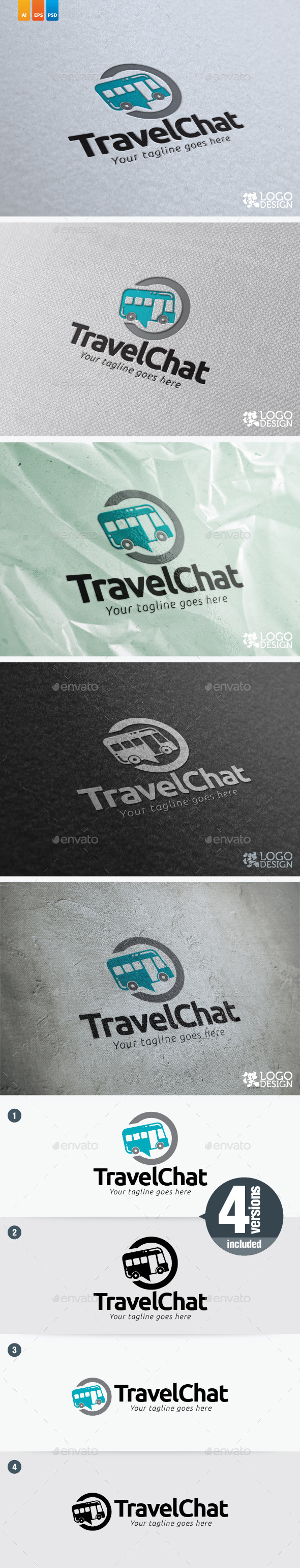 Travel Chat - Objects Logo Templates