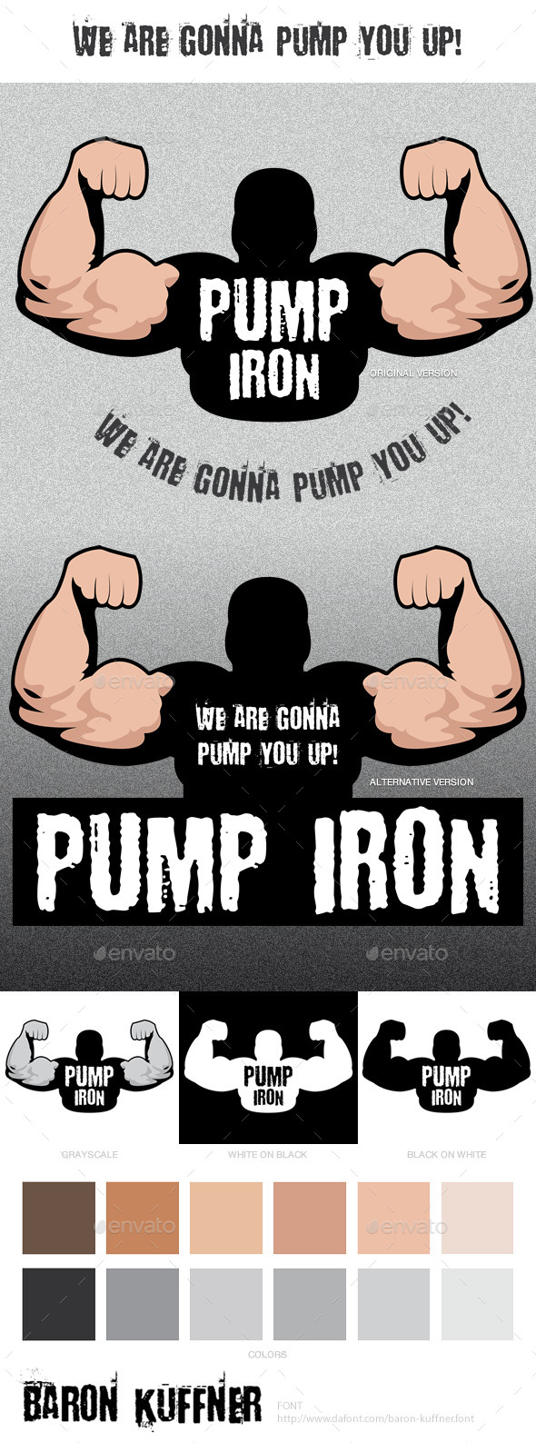 Pump Iron Logo Template - Humans Logo Templates