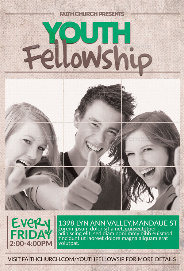 Youth Fellowship Church Flyer by Confianza | GraphicRiver