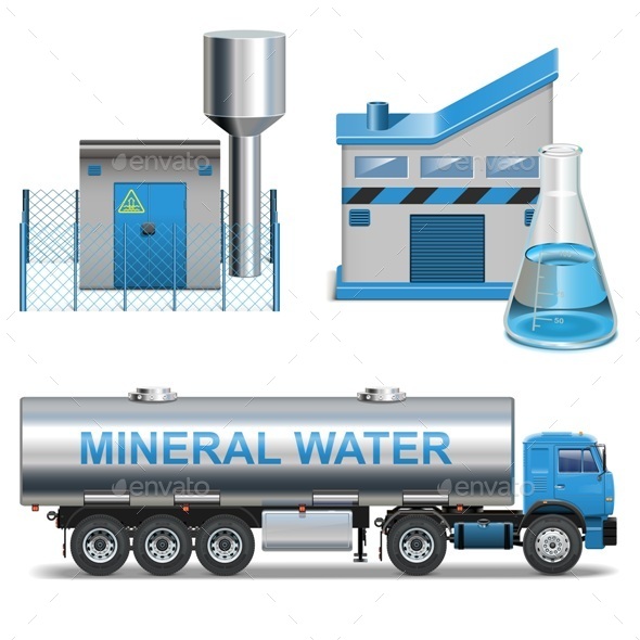 Vector Mineral Waters Production - Industries Business