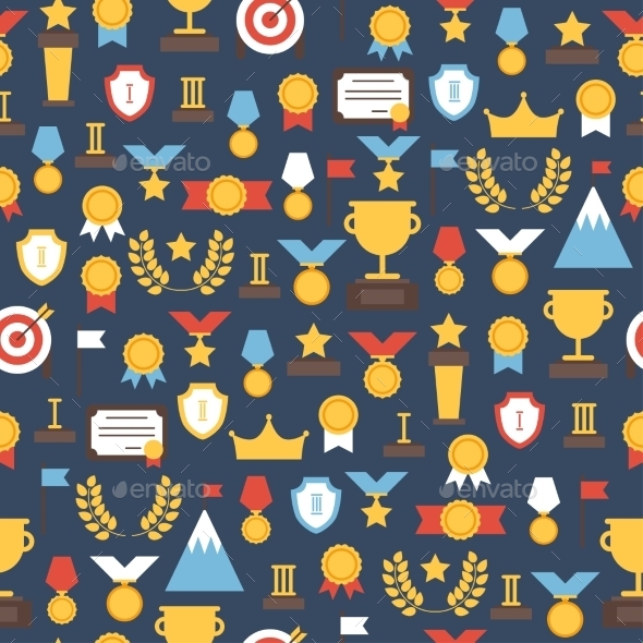 Seamless Pattern of Award Icons - Backgrounds Decorative