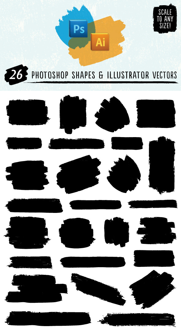 Paint Stroke Shapes - Shapes Photoshop