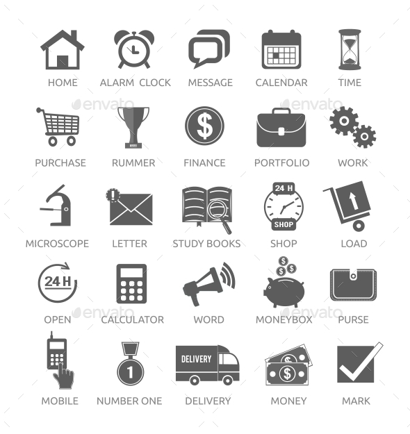 Icons for Web and Mobile Applications - Concepts Business