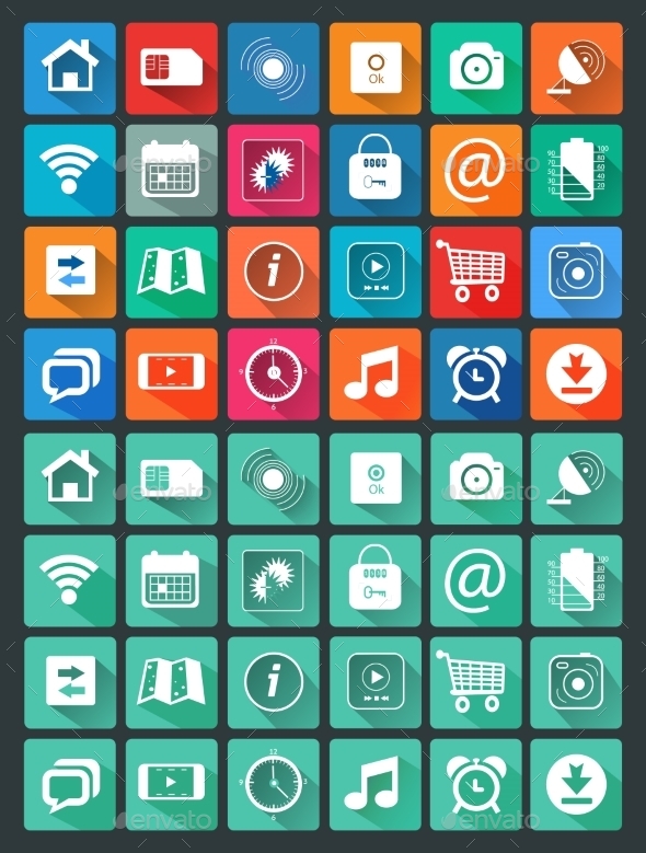 Icons for Web and Mobile Applications - Technology Conceptual