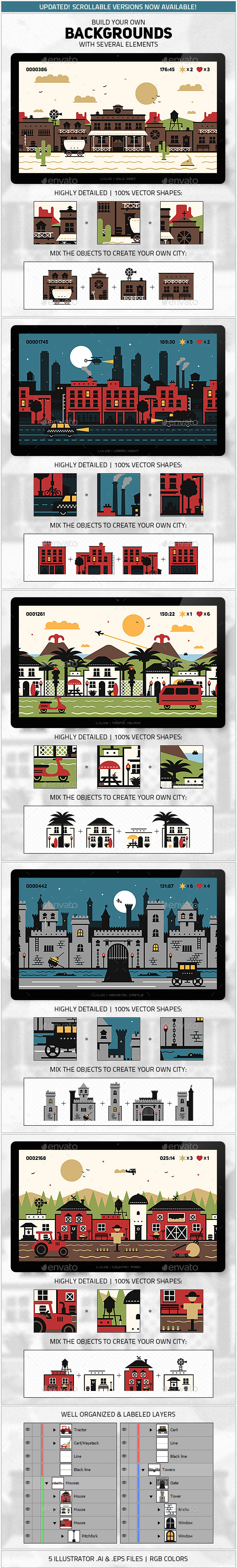 Background Builder Kit - Backgrounds Game Assets