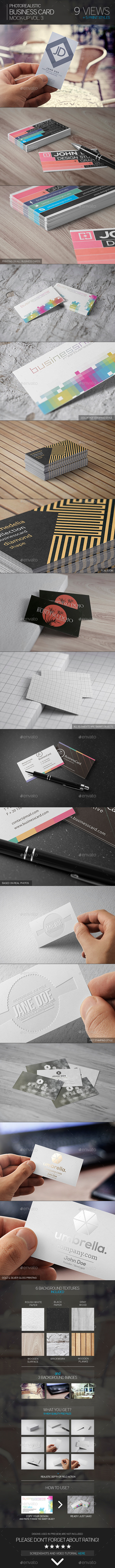 Photorealistic Business Card Mock-Up Vol.3 - Business Cards Print