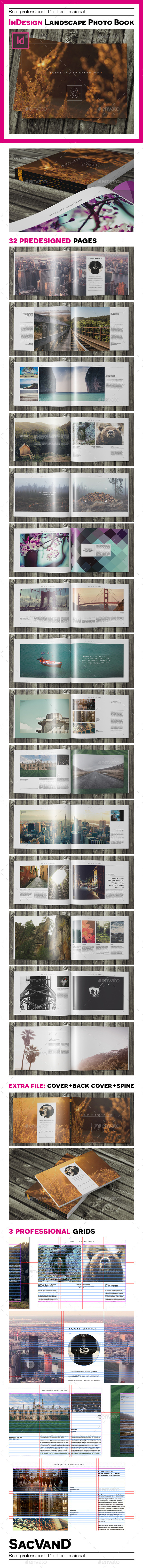 Indesign landscape photo book template - Photo Albums Print Templates