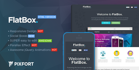 FlatBox -  Software Landing Page Template