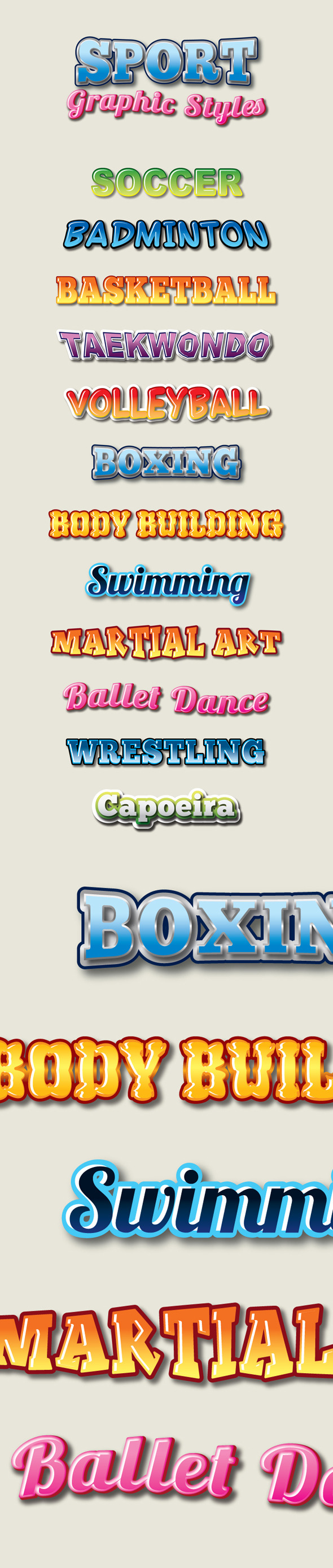 Sport Graphic Styles for Ai - Styles Illustrator
