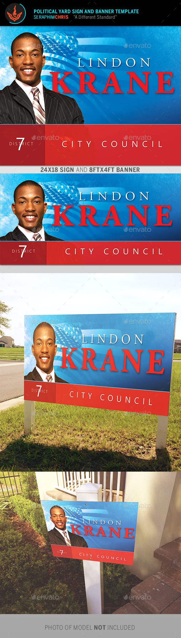 Political Yard Sign and Banner Template 5 - Signage Print Templates