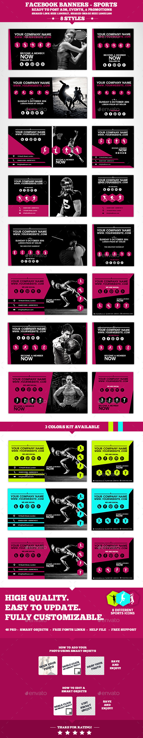 Facebok Banners - Sports - Banners & Ads Web Elements