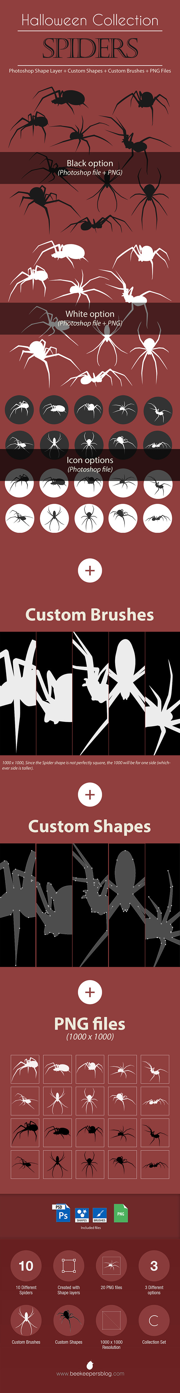 Halloween Collection - Spiders - Photoshop Add-ons