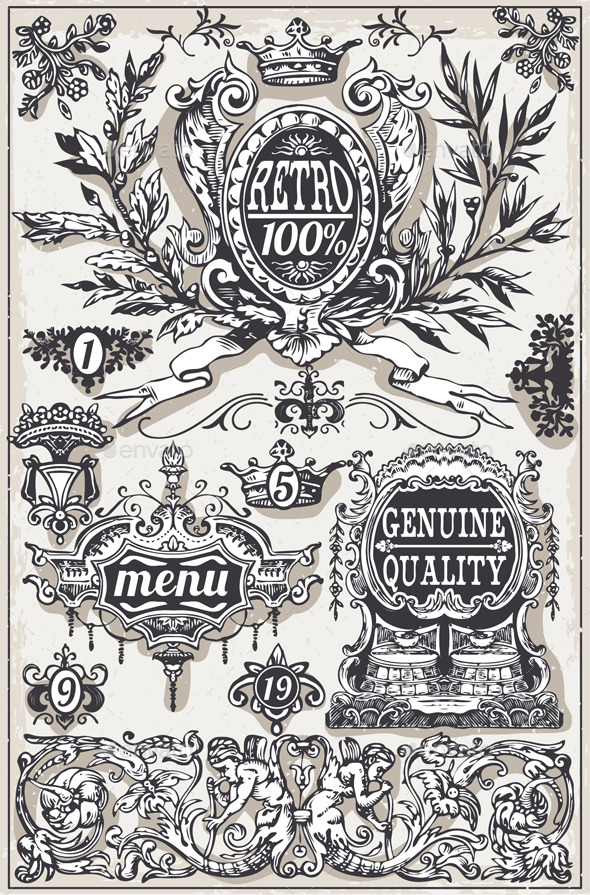 Vintage Hand Drawn Graphic Banners and Labels - Decorative Vectors