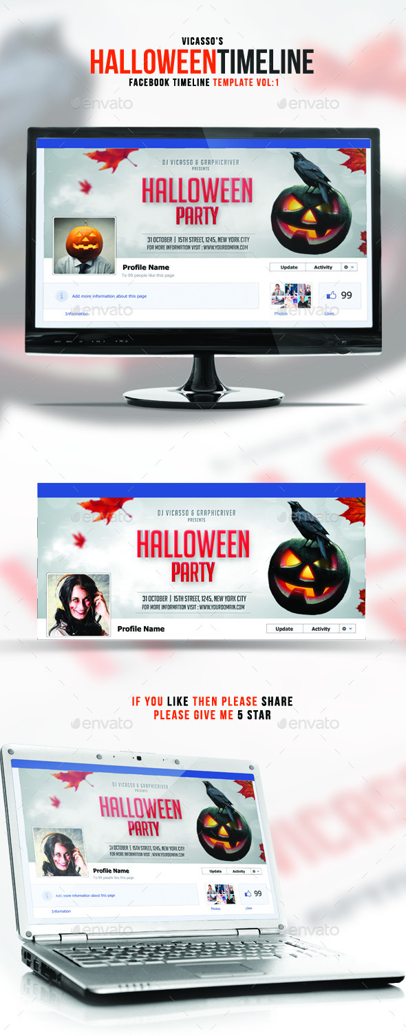 Facebook Halloween Vol. 1 - Facebook Timeline Covers Social Media