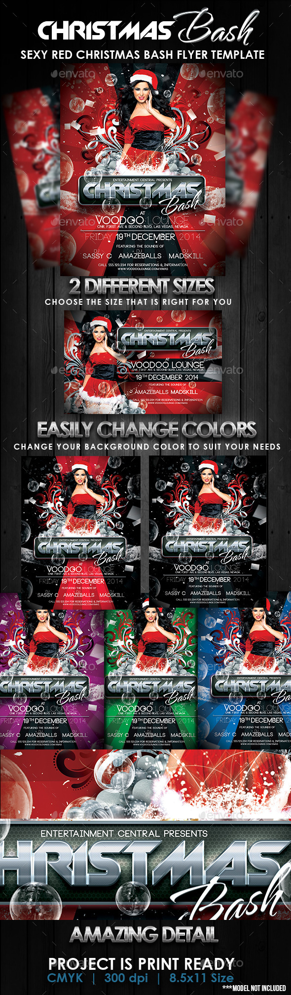 Sexy Red Christmas Bash Flyer Template - Clubs & Parties Events