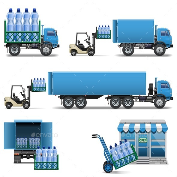 Vector Mineral Water Shipping - Industries Business