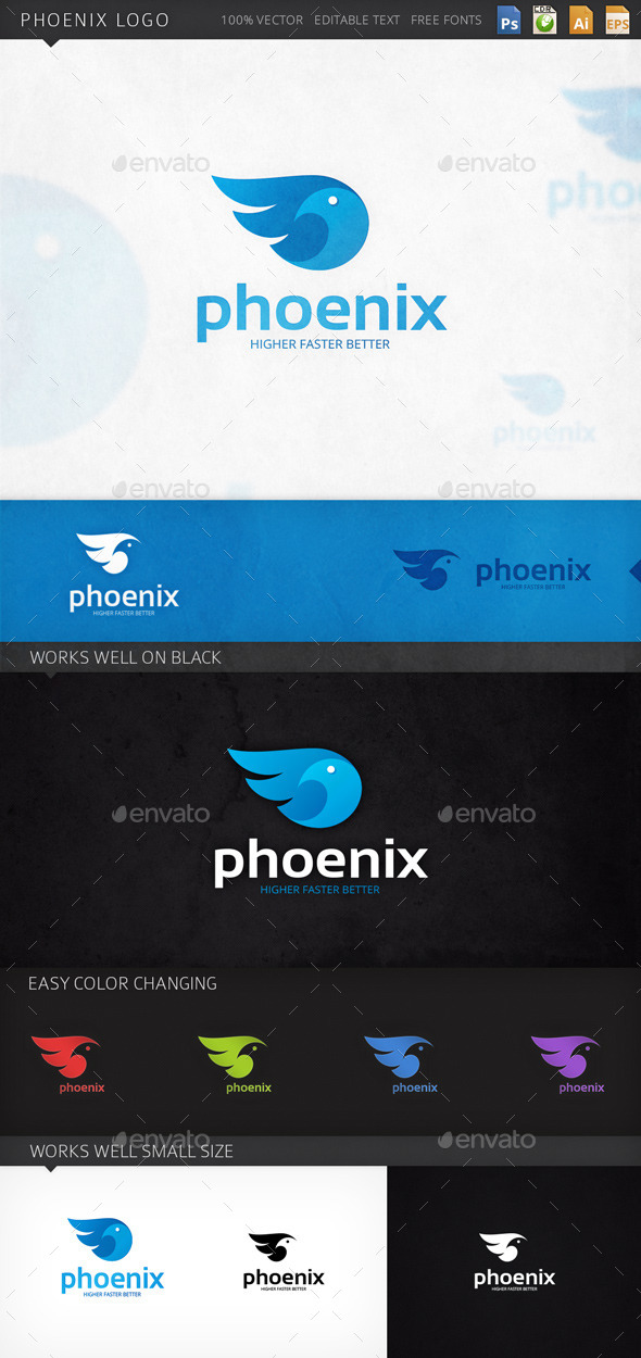 Phoenix Bird Logo Template - Animals Logo Templates
