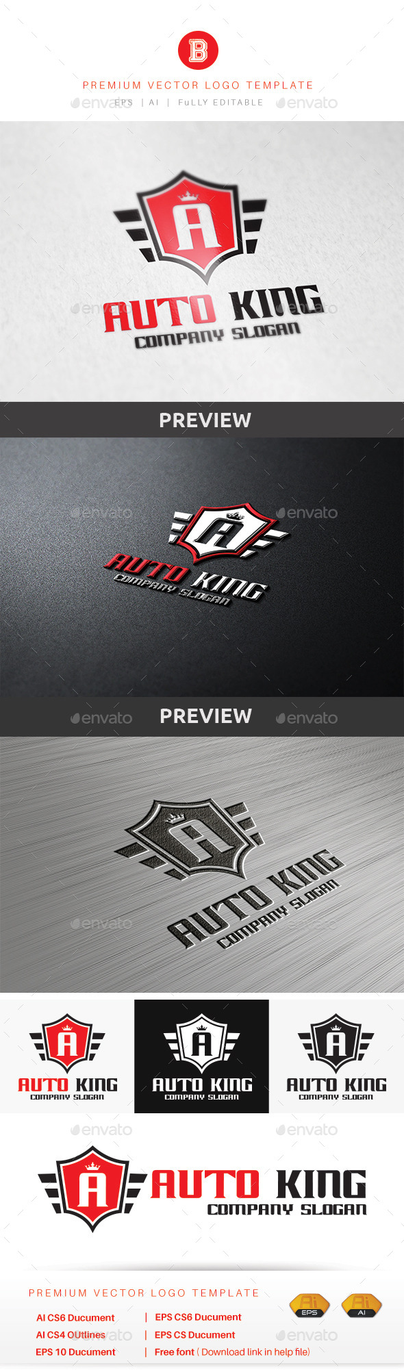 Auto King - Letters Logo Templates