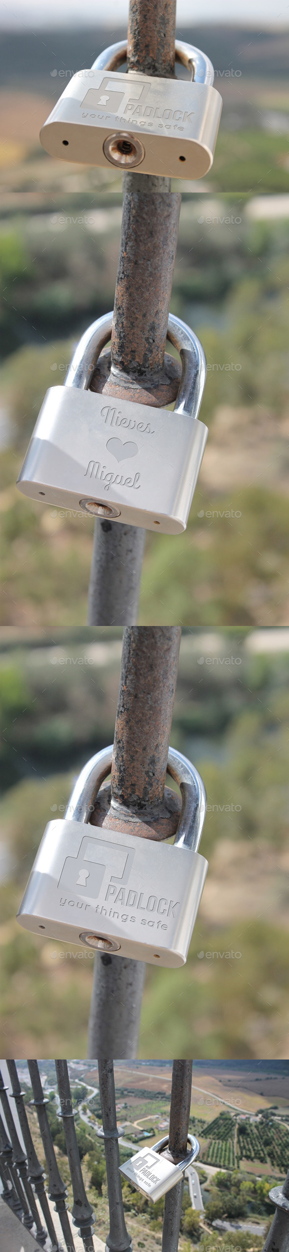 Padlock Mock-Up - Product Mock-Ups Graphics