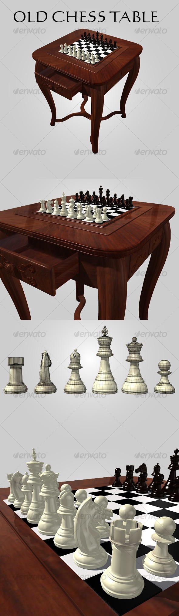 Old Chess Table - 3Docean 117908