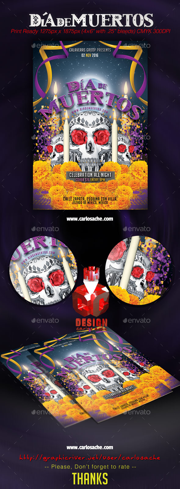 Dia de Muertos - Flyer Template - Holidays Events