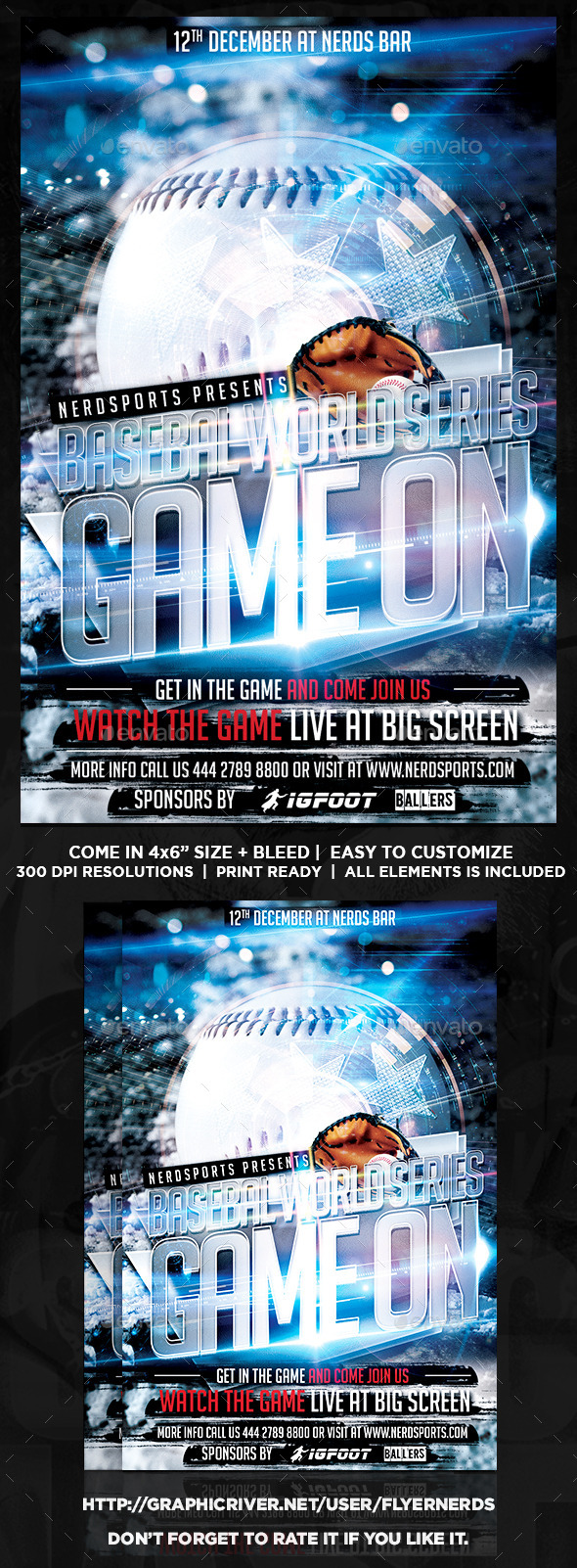 Game On Baseball Flyer - Sports Events