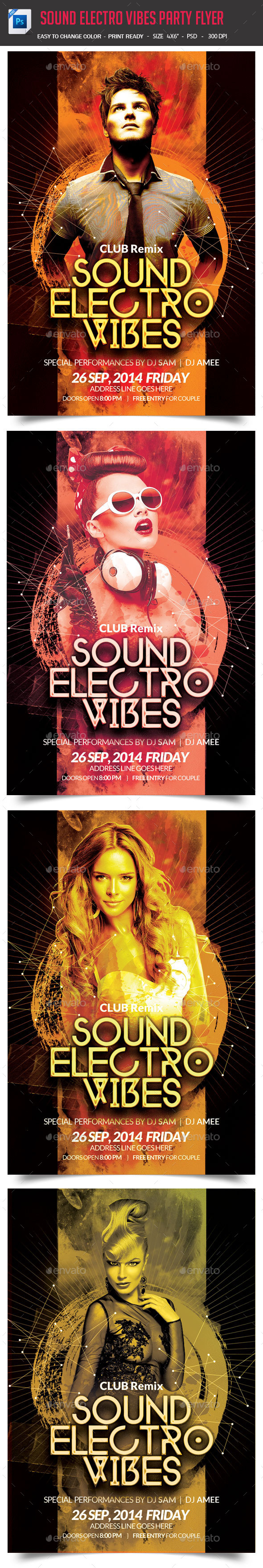 Sound Electro Vibes Party Flyer - Clubs & Parties Events