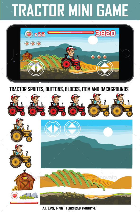 Tractor Mini Game Kit - Miscellaneous Game Assets