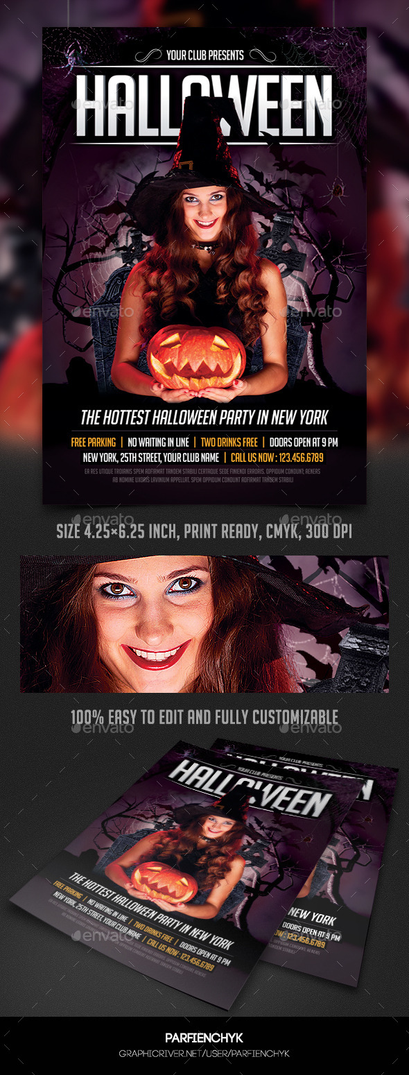 Halloween Party Flyer Template - Clubs & Parties Events