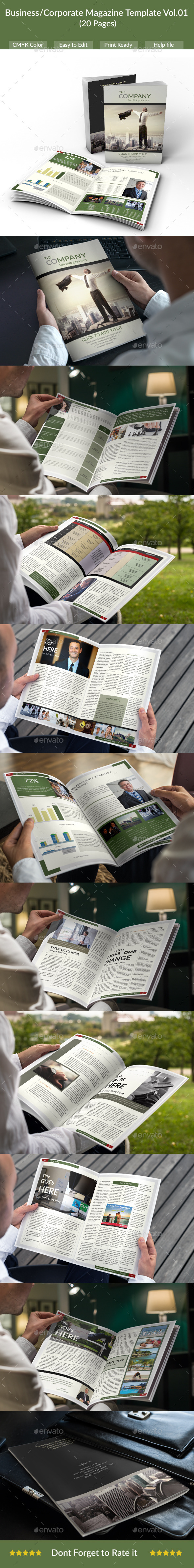Business/Corporate Magazine Template (20 Pages) - Vol.01 - Magazines Print Templates