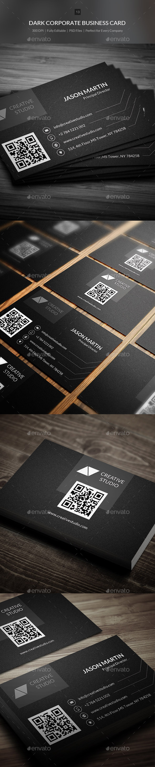 Dark Corporate Business Card - 13 - Corporate Business Cards