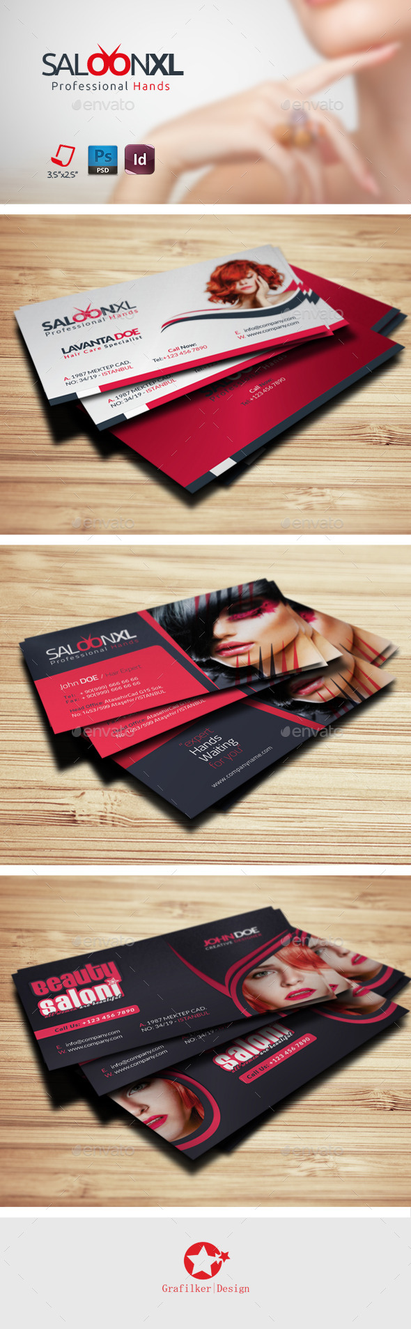 Saloon Business Card Bundle Templates - Business Cards Print Templates