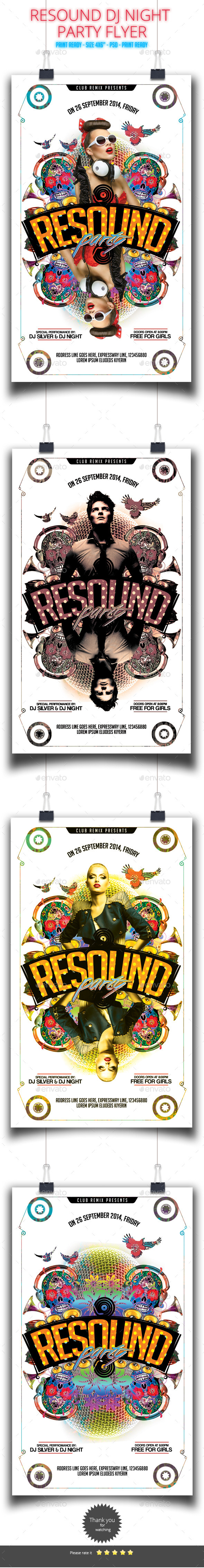 Resound Guest Dj Party Flyer - Clubs & Parties Events