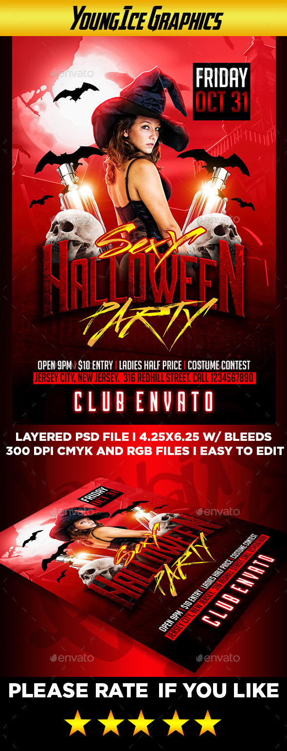 Sexy Halloween Party Flyer - Clubs & Parties Events