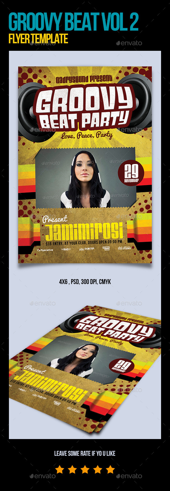 Groovy Beat Vol 2 Flyer Template - Clubs & Parties Events