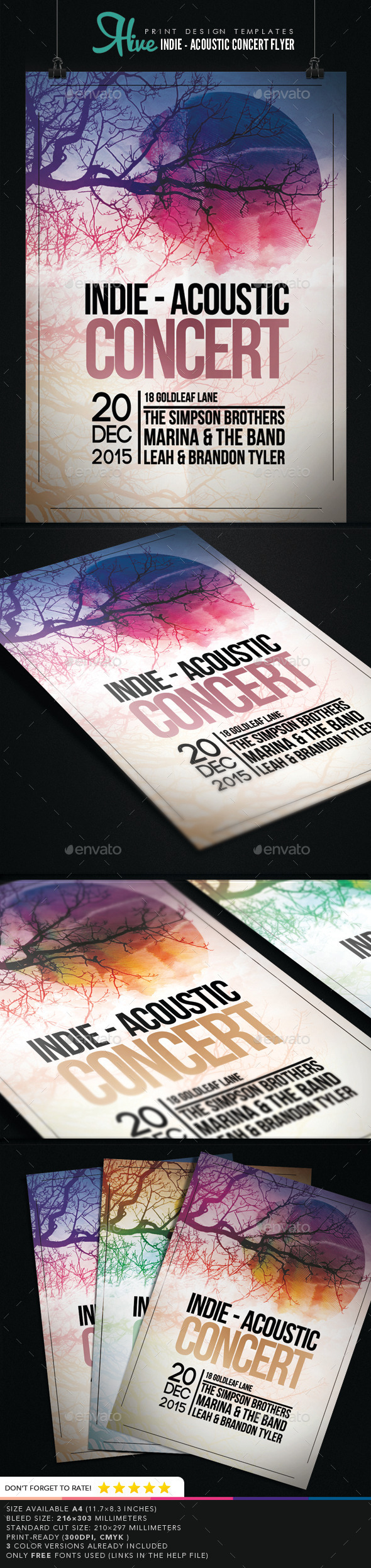 Indie - Acoustic Concert Flyer - Concerts Events