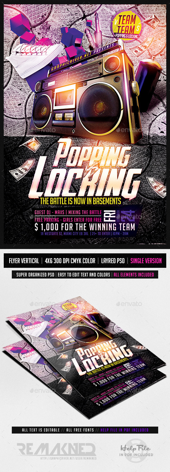 Hip Hop Dance Battle | Flyer Template PSD - Flyers Print Templates
