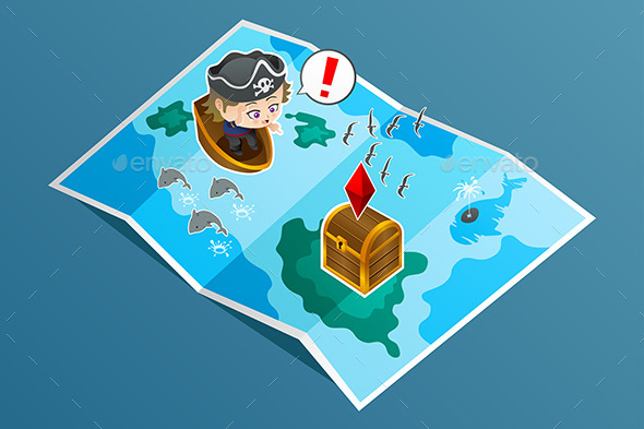 Kid Searching for Treasure - People Characters