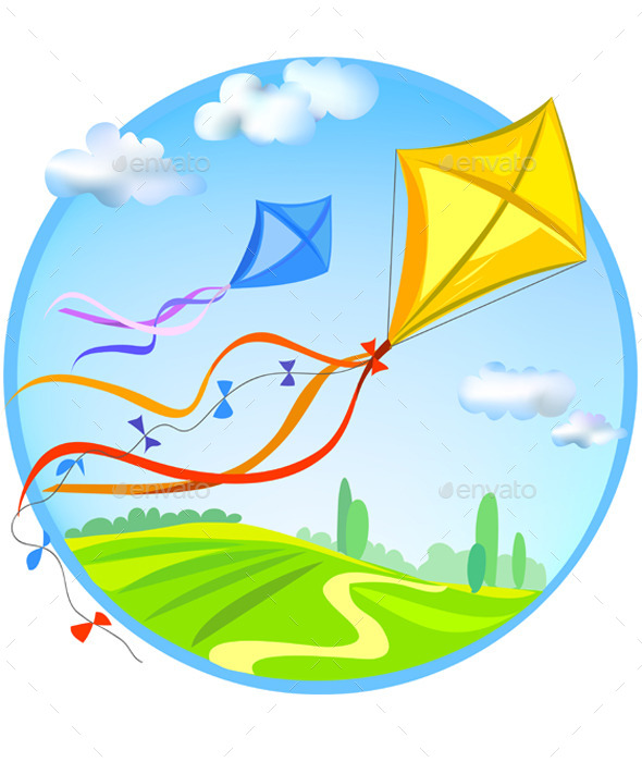 Kite and Rural Landscape - Sports/Activity Conceptual