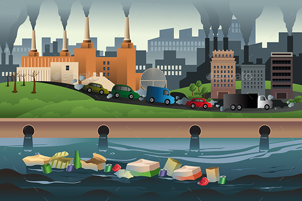 Pollution Concept - Industries Business