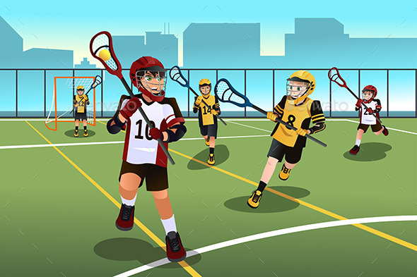 Kids Playing Lacrosse - Sports/Activity Conceptual
